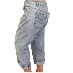 BANDOLINOBLU FIVE POCKET CROPPED MOM JEANS BLUE SIZE 12